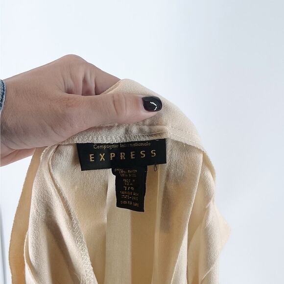 Vintage Express Cream Ivory Pleated Mini Skirt Size 7/8 Small - Picture 6 of 6